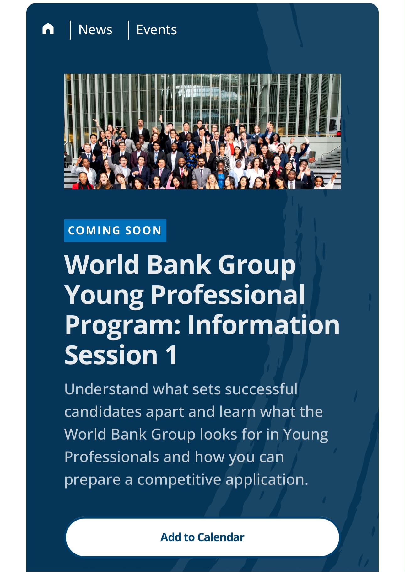 World Bank Group Young Professionals Program (YPP)